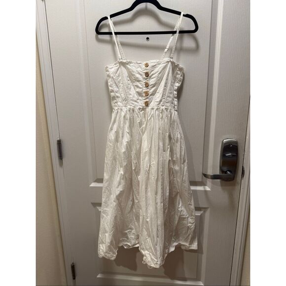 Free People Lilah Pleated Tube Dress White Midi Dress Size S - Picture 4 of 7